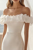 Load image into Gallery viewer, White Satin Bodycon Short Graduation Dress with Slit