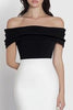 Load image into Gallery viewer, Black White Mermaid Satin Off the Shoulder Long Formal Dress