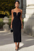 Load image into Gallery viewer, Black Sheath Satin Spaghetti Straps Long Formal Dress
