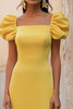 Load image into Gallery viewer, Navy A Line Satin Square Neck Long Formal Dress