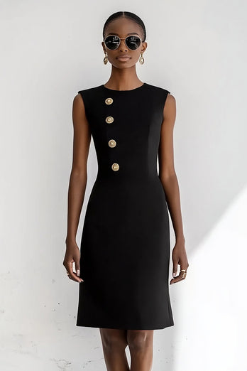 Black Bodycon Round Neck Short Work Blazer Dress