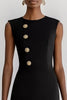 Load image into Gallery viewer, Black Bodycon Round Neck Short Work Blazer Dress