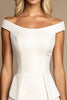 Load image into Gallery viewer, Off the Shoulder Ivory Satin Bodycon Short Work Dress