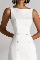 Load image into Gallery viewer, Ivory A Line Double Breasted Midi Work Dress
