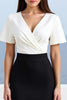 Load image into Gallery viewer, Black White Sheath V-Neck Long Work Dress