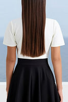 Load image into Gallery viewer, A Line Black White V-Neck Long Work Dress