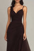 Load image into Gallery viewer, Dark Brown Spaghetti Straps Chiffon Ruffled Long Formal Dress