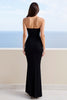 Load image into Gallery viewer, Black Sweetheart Sheath Satin Long Formal Dress with Slit
