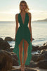 Load image into Gallery viewer, White Chiffon High-Low V Neck A Line Boho Dress