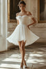 Load image into Gallery viewer, Ivory Organza Short Off The Shoulder A Line Graduation Dress