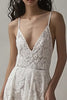 Load image into Gallery viewer, Ivory Lace V Neck High-Low Engagement Dress