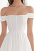 Load image into Gallery viewer, Ivory Chiffon Corset Off The Shoulder Short A Line Graduation Dress
