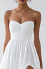 Load image into Gallery viewer, White Chiffon Sweetheart Long A Line Engagement Dress with Slit
