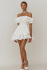 Load image into Gallery viewer, White Short A Line Graduation Dress with Ruffles