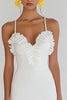 Load image into Gallery viewer, White Mini Bodycon Graduation Dress with Ruffles