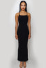 Load image into Gallery viewer, Black Satin Spaghetti Straps Sheath Long Formal Dress