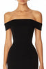 Load image into Gallery viewer, Black Off the Shoulder Satin Mermaid Long Formal Dress