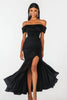 Load image into Gallery viewer, Black Mermaid Off the Shoulder Long Formal Dress