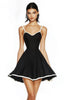 Load image into Gallery viewer, Black A Line Sweetheart Satin Short Graduation Dress