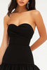 Load image into Gallery viewer, Black Sweetheart A Line Ruffled Short Cocktail Dress