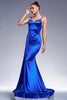 Load image into Gallery viewer, Royal Blue Mermaid Corset Long Satin Prom Dress with Beading