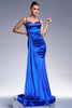 Load image into Gallery viewer, Royal Blue Mermaid Corset Long Satin Prom Dress with Beading