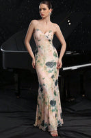 Load image into Gallery viewer, Blush Print Long Mermaid Prom Dress with Back Slit