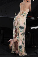 Load image into Gallery viewer, Blush Print Long Mermaid Prom Dress with Back Slit