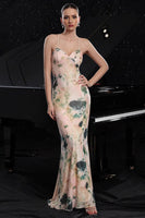 Load image into Gallery viewer, Blush Print Long Mermaid Prom Dress with Back Slit