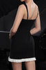 Load image into Gallery viewer, Black Striped Short Tight Bodycon Homecoming Dress with Ruffles