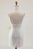 Load image into Gallery viewer, Sparkly White Pearls Tight Short Homecoming Dress with Bow
