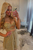 Load image into Gallery viewer, Sparkly Gold Cut Out A Line Sequins Short Homecoming Dress