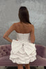 Load image into Gallery viewer, White A Line Tiered Strapless Short Homecoming Dress with Bow