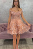 Load image into Gallery viewer, Floral Blush A Line Tiered Short Corset Homecoming Dress
