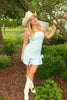 Load image into Gallery viewer, Sparkly Blue Tweed Tight Short Homecoming Dress with Bows