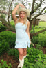 Load image into Gallery viewer, Sparkly Blue Tweed Tight Short Homecoming Dress with Bows