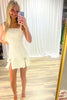 Load image into Gallery viewer, Sparkly Blue Tweed Tight Short Homecoming Dress with Bows