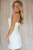 Load image into Gallery viewer, White Bodycon Strapless Short Homecoming Dress with 3D Flowers