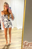 Load image into Gallery viewer, Floral Black Bodycon Ruffled Short Homecoming Jumpsuit