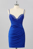 Load image into Gallery viewer, Sparkly Royal Blue Tight Short Corset Homecoming Dress with Beading