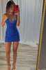 Load image into Gallery viewer, Royal Blue Tight Beaded Short Corset Homecoming Dress