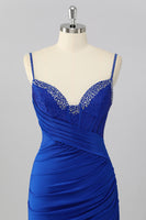 Load image into Gallery viewer, Sparkly Royal Blue Tight Short Corset Homecoming Dress with Beading