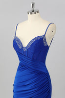 Load image into Gallery viewer, Sparkly Royal Blue Tight Short Corset Homecoming Dress with Beading