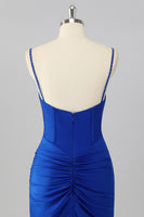 Load image into Gallery viewer, Sparkly Royal Blue Tight Short Corset Homecoming Dress with Beading