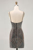 Load image into Gallery viewer, Sparkly Black Backless Tight Short Homecoming Dress with Beading