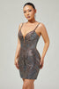 Load image into Gallery viewer, Sparkly Black Backless Tight Short Homecoming Dress with Beading