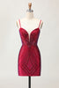 Load image into Gallery viewer, Sparkly Black Backless Tight Short Homecoming Dress with Beading