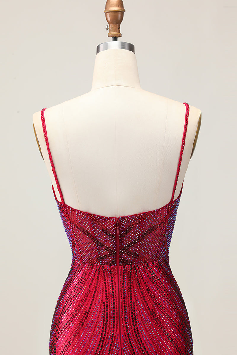 Load image into Gallery viewer, Sparkly Black Backless Tight Short Homecoming Dress with Beading
