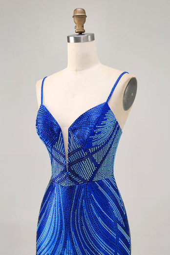 Sparkly Black Backless Tight Short Homecoming Dress with Beading