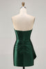 Load image into Gallery viewer, Sparkly Dark Green Corset Short Tight Homecoming Dress with Sash